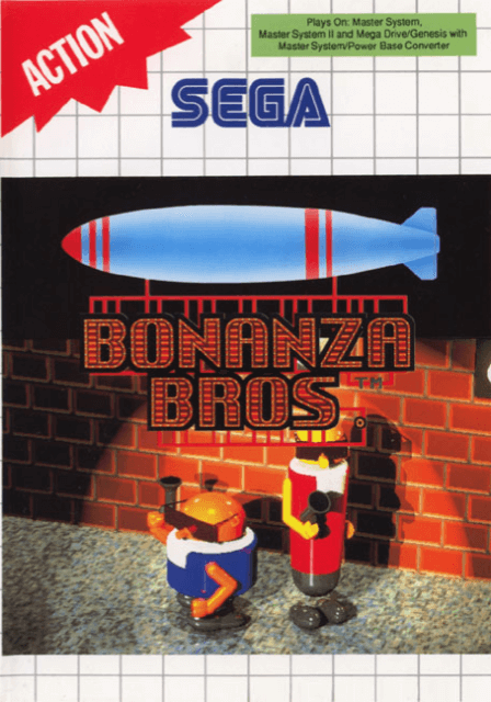 Bonanza Brothers box art for Sega Master System